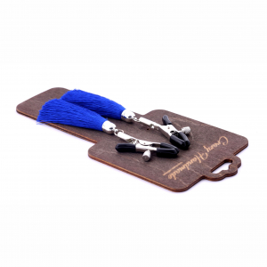 Зажимы-прищепки на соски "Crazy Handmade" с синими кисточками