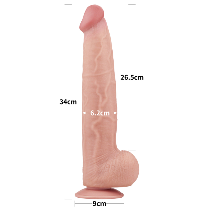 Фаллоимитатор с внутренним хребтом "Lovetoy 13.5" супер огромный 